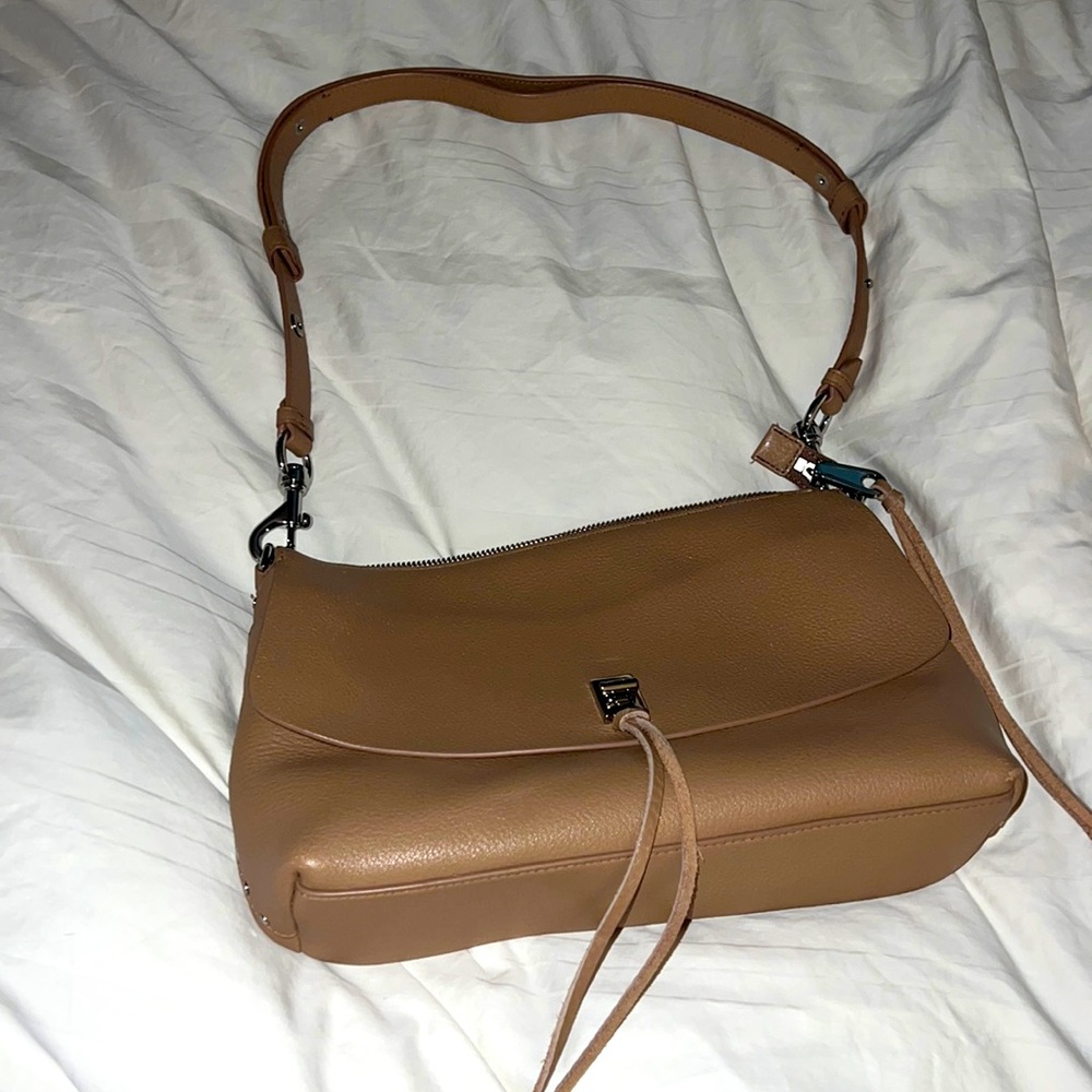 Darren Zip Leather Shoulder Bag- Rebbeca Minkoff